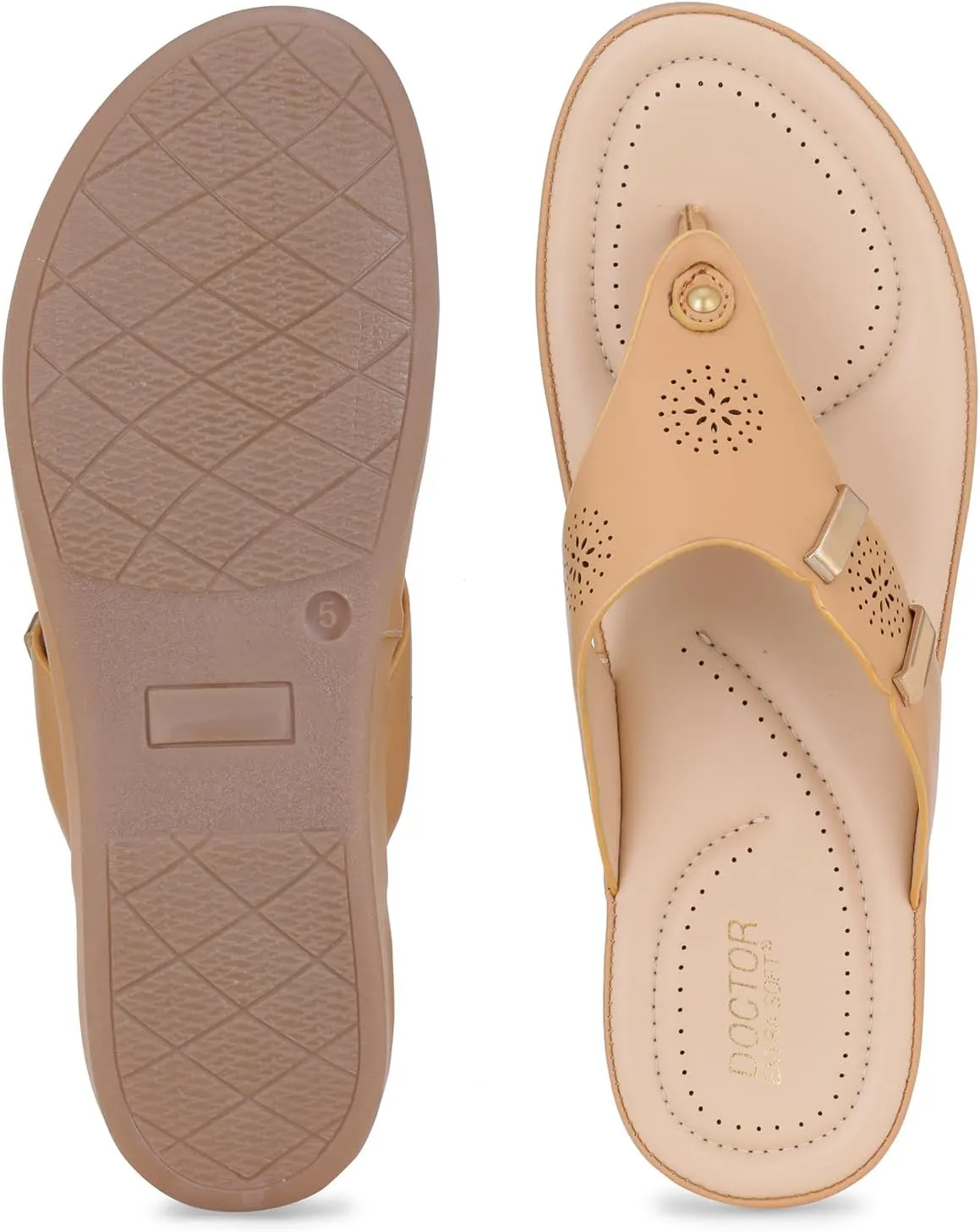 Women's Comfortable Memory Foam Thong Doctor Slippers/Flip-Flops| Fashionable Casual & Stylish| Lightweight & Breathable|Outdoor Synthetic Casual Chappals Sandals Ladies/Girls D-617