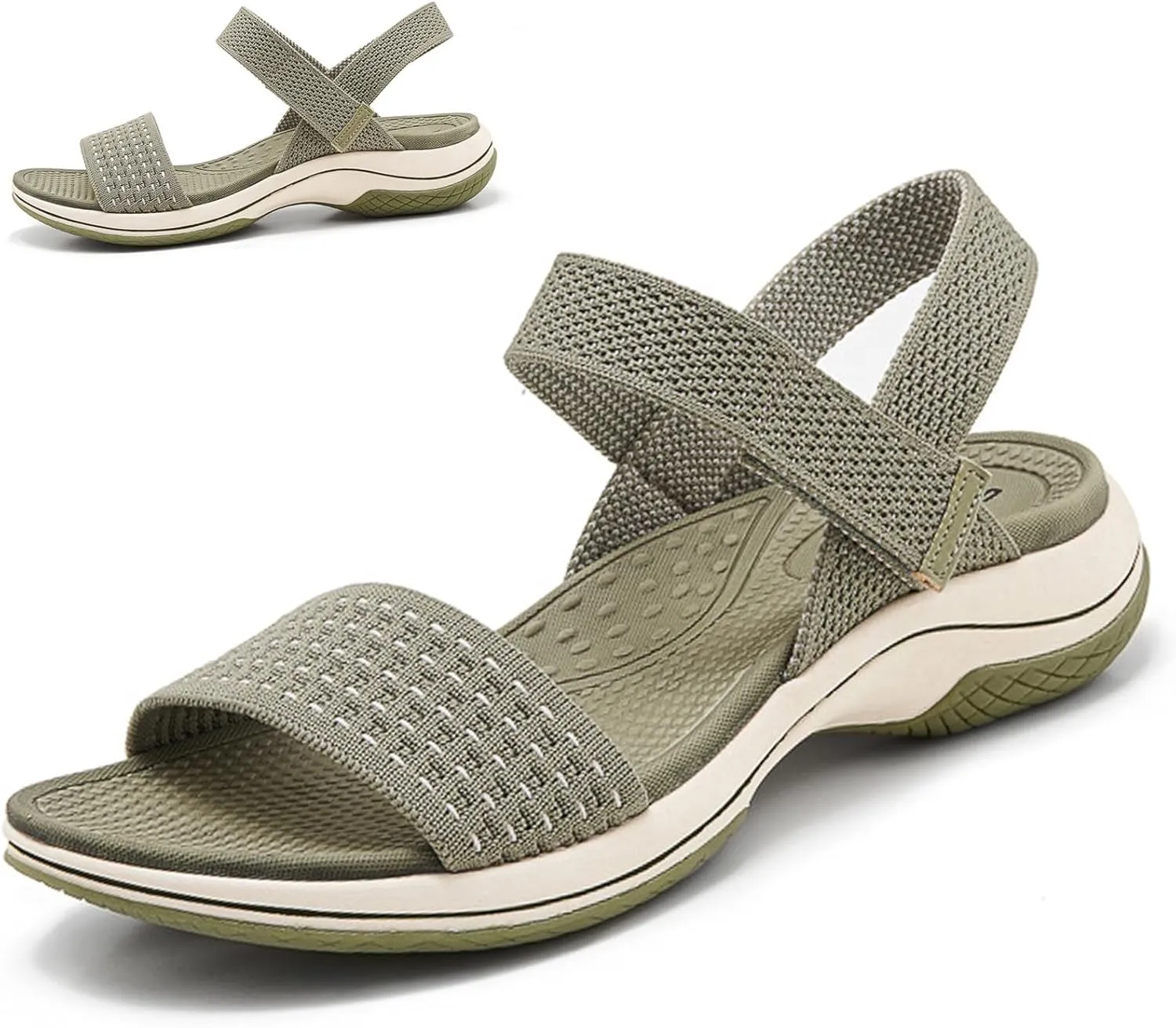 Women's Comfortable Orthopedic Walking Sandals with Arch Support & Hook Loop - Wedge Sport Sandals for Summer, Beach, Outdoor & Everyday Casual Use
