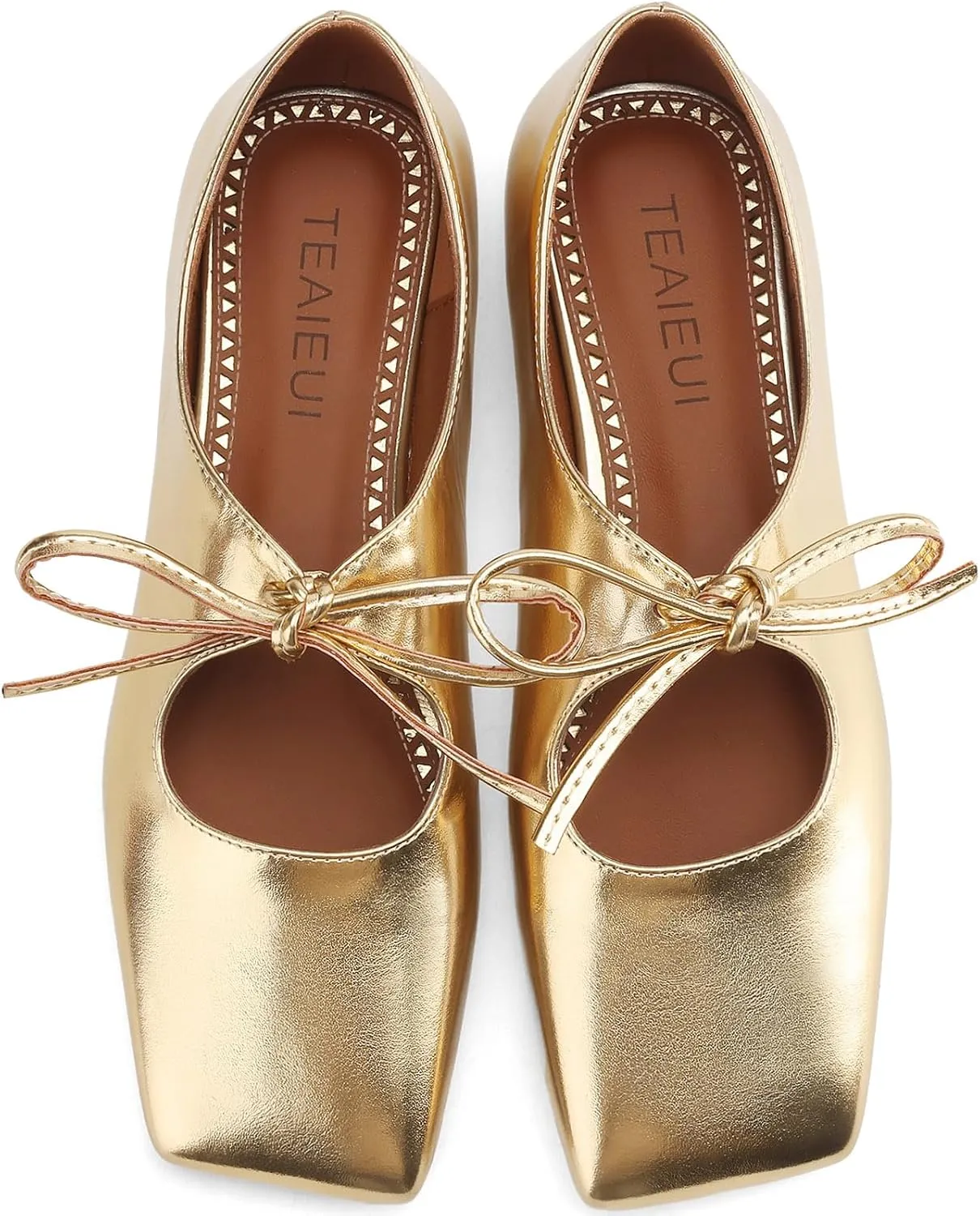 Women's Flats Soft Faux Leather Mary Jane Flats Comfortable Ballet Flats Business Casual Work Square Toe Slip On Dress Mary Jane Shoes
