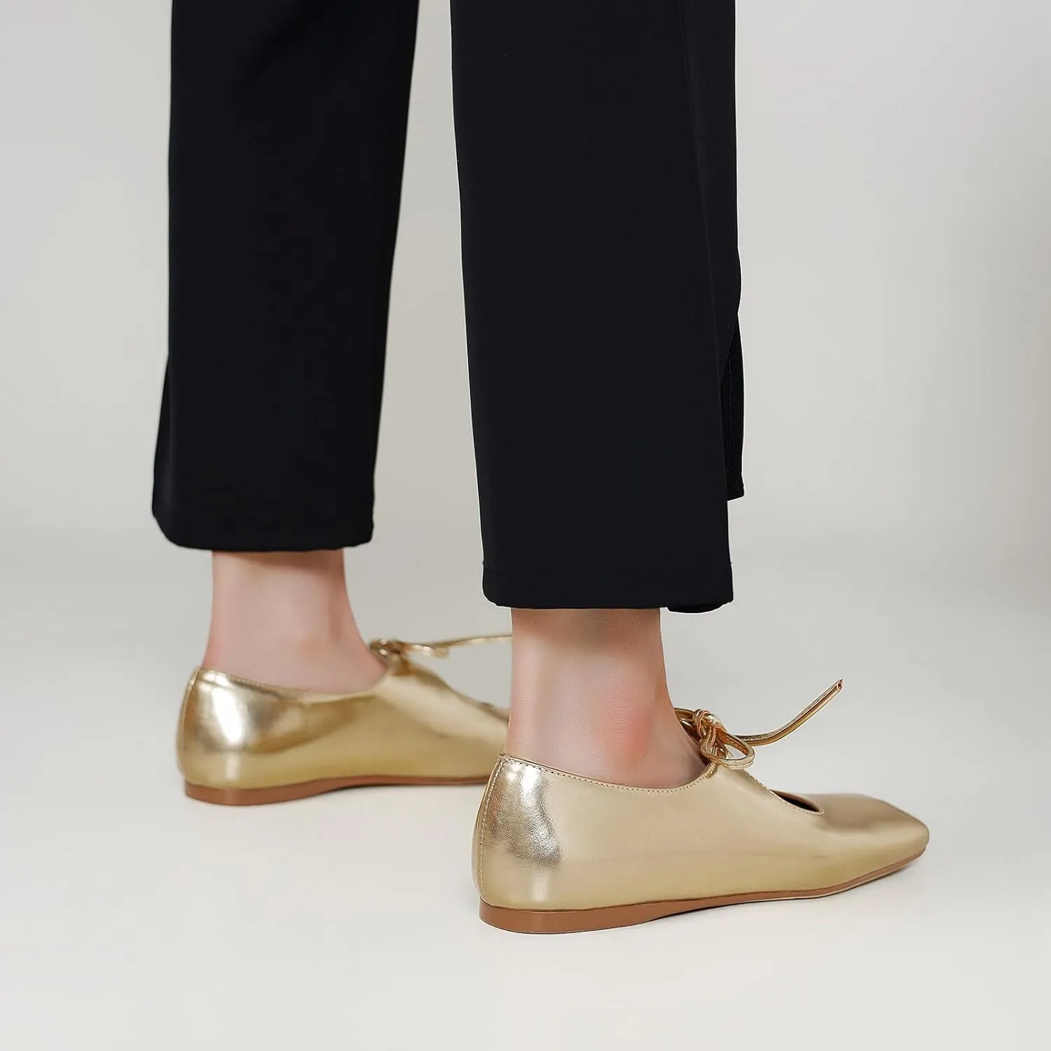 Women's Flats Soft Faux Leather Mary Jane Flats Comfortable Ballet Flats Business Casual Work Square Toe Slip On Dress Mary Jane Shoes
