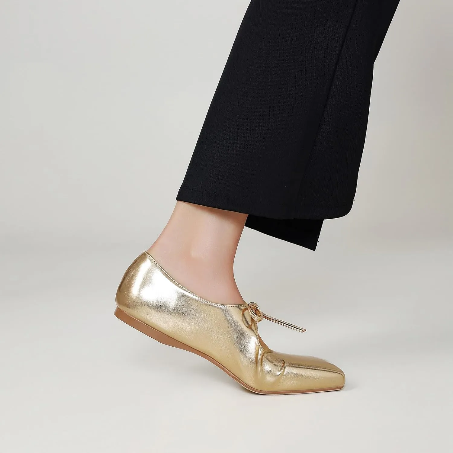 Women's Flats Soft Faux Leather Mary Jane Flats Comfortable Ballet Flats Business Casual Work Square Toe Slip On Dress Mary Jane Shoes