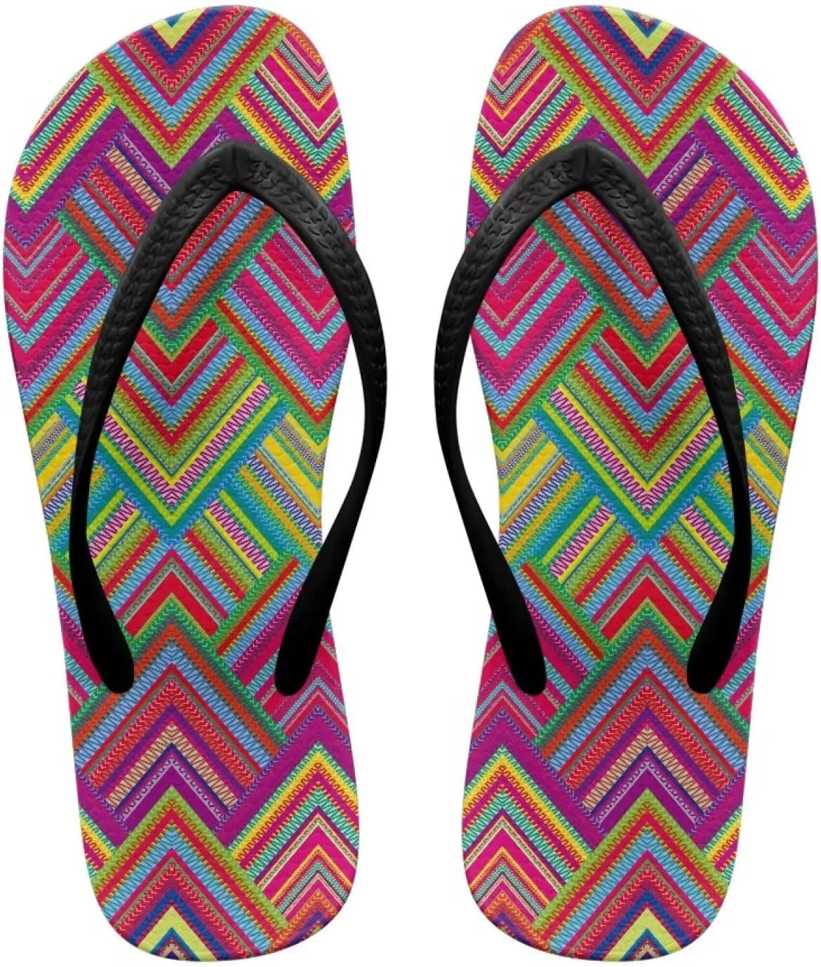 Women's Flip Flops Casual Thong Sandals Slip-On Slides, Shower Shoes with Cushioned Footbed for Walking, Daily Wear