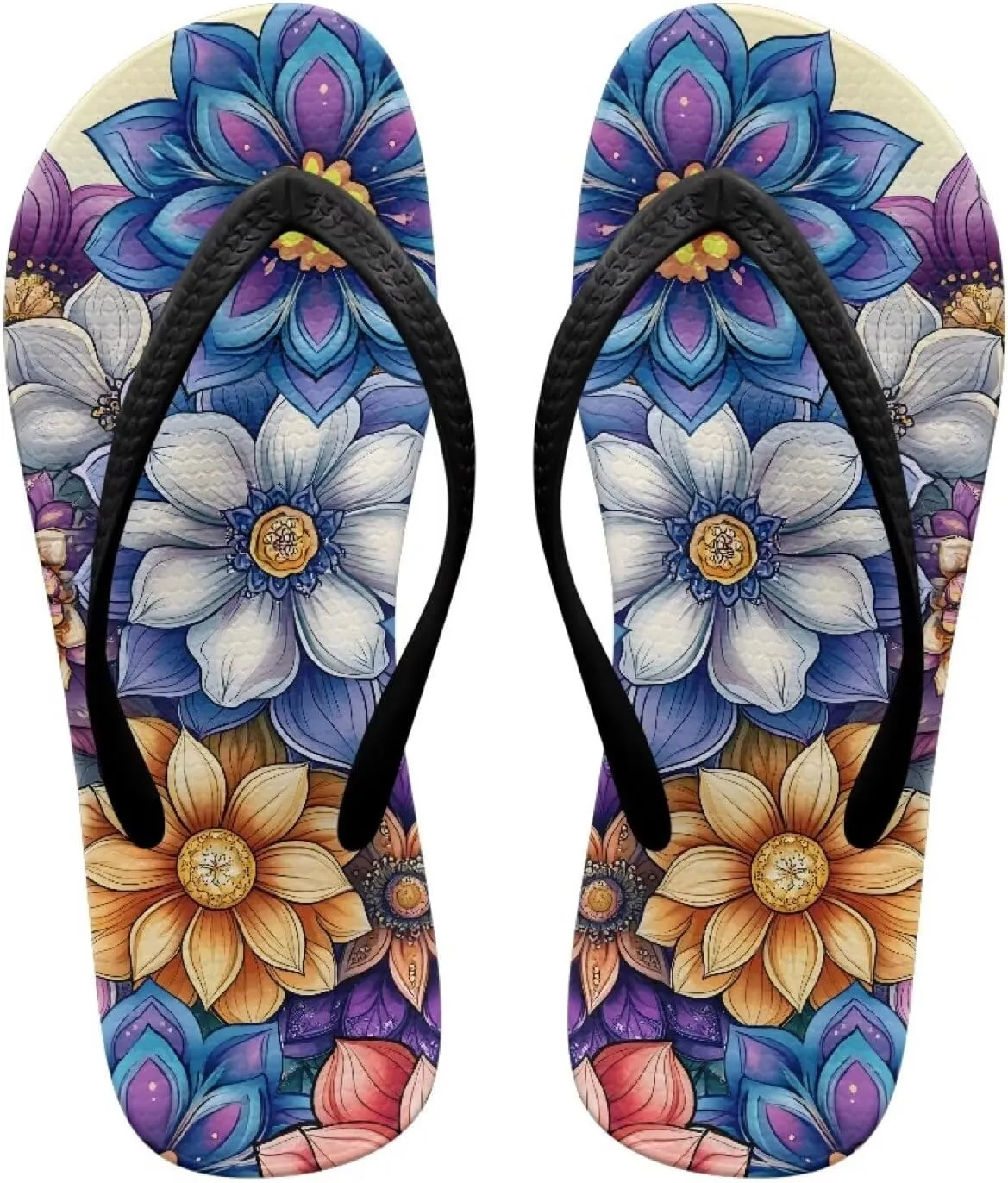 Women's Flip Flops Casual Thong Sandals Slip-On Slides, Shower Shoes with Cushioned Footbed for Walking, Daily Wear