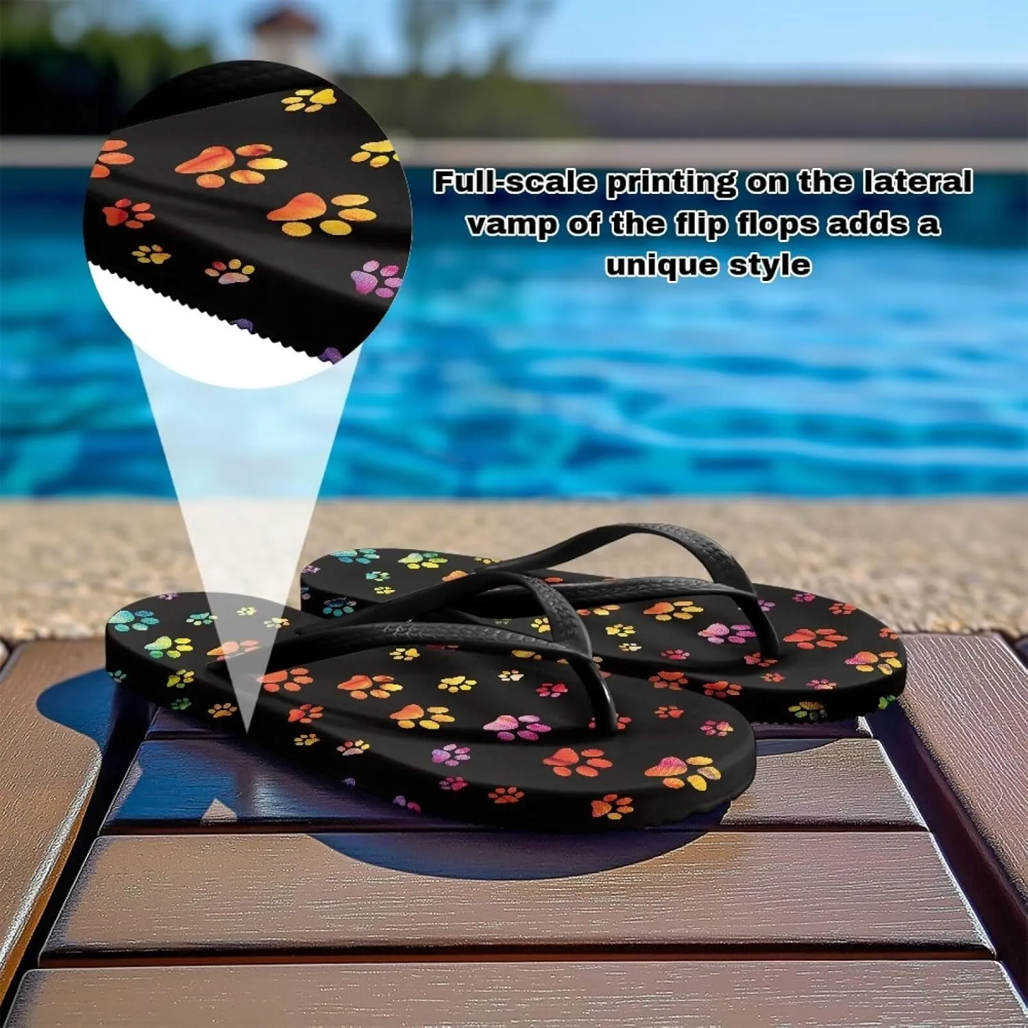 Women's Flip Flops Casual Thong Sandals Slip-On Slides, Shower Shoes with Cushioned Footbed for Walking, Daily Wear