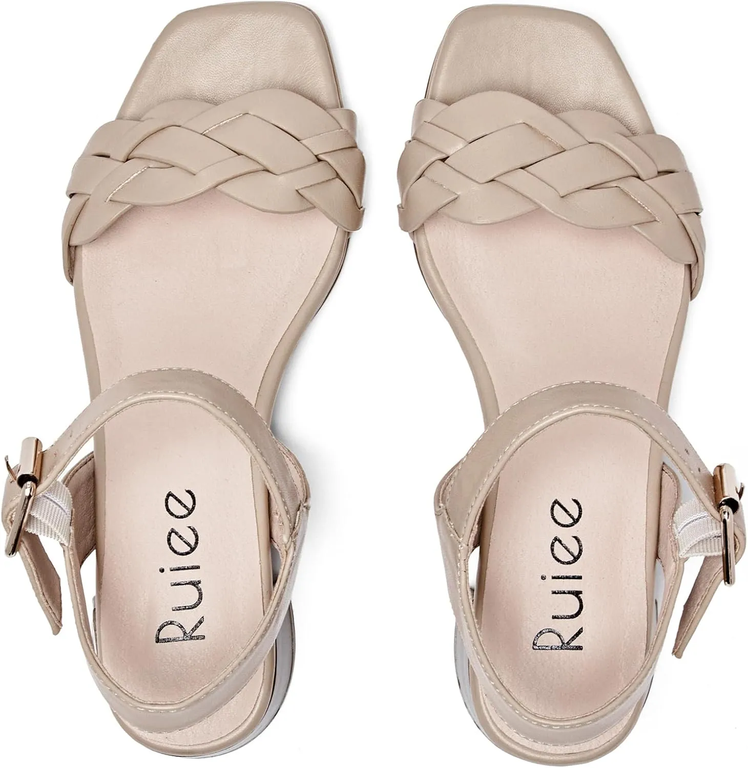 Women's Heels Chunky Heeled Sandals Bradied Low Block Pump Heel Ankle Strappy Dressy Sandals Square Open Toe Wedding Party Shoes for Women.