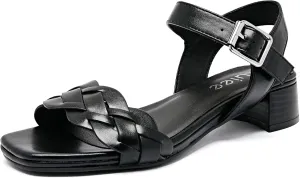Women's Heels Chunky Heeled Sandals Bradied Low Block Pump Heel Ankle Strappy Dressy Sandals Square Open Toe Wedding Party Shoes for Women.