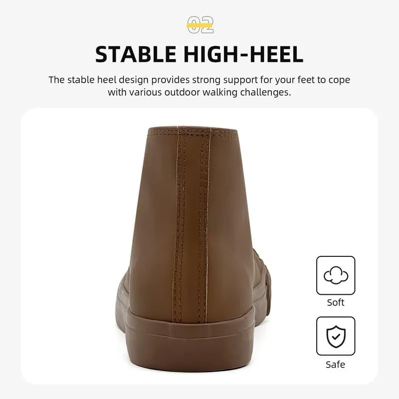 Women’s Men’s High Top Sneakers PU Leather Shoes for Women Men Classic White Black High Top Lace Up Sneakers Casual Walking Shoes