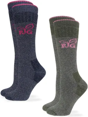 Women's Merino Wool Blend Cushion Boot Socks 2 Pair Pack, Multi, Medium (29671)