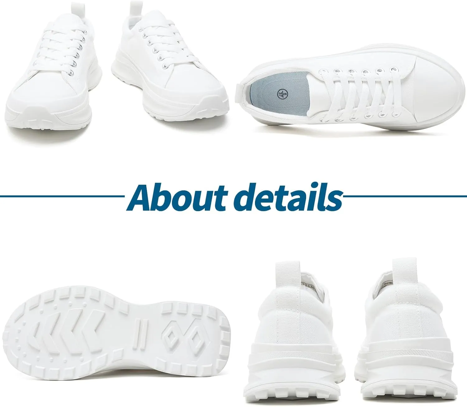 Womens Platform Sneakers Low Top White Shoes for Women Lace Up Canvas Shoes Black Sneakers for Women Comfortable Classic Tennis Shoes