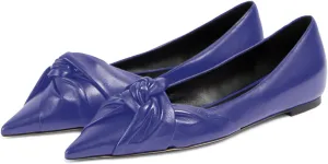 Women's Pointed Toe Slip On Ruched Knot Ballet Flats Fashion Casual Walking Office Flats Closed Toe Knotted Flat Shoes Dressy Chic Comfortable Shoes