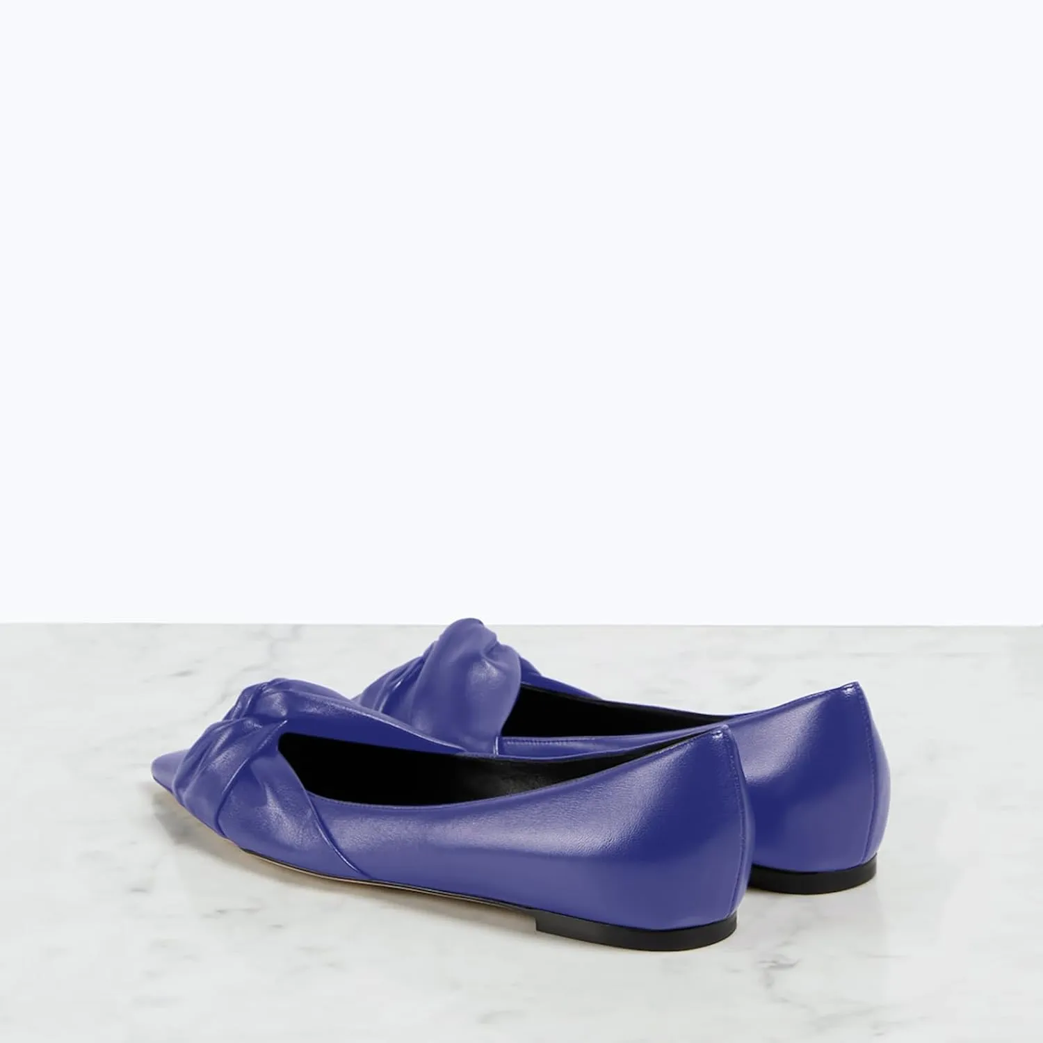 Women's Pointed Toe Slip On Ruched Knot Ballet Flats Fashion Casual Walking Office Flats Closed Toe Knotted Flat Shoes Dressy Chic Comfortable Shoes