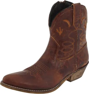 womens Prince Street boots, Light Brown Distresssed, 6 US