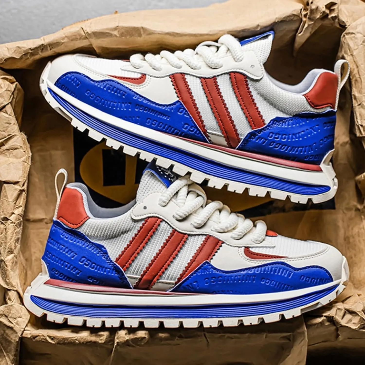 Women’s Retro Jogger Sneakers, Fashion Mesh Suede Trainers, Vintage Street Running Shoes, Iconic Triple Stripe Detailing