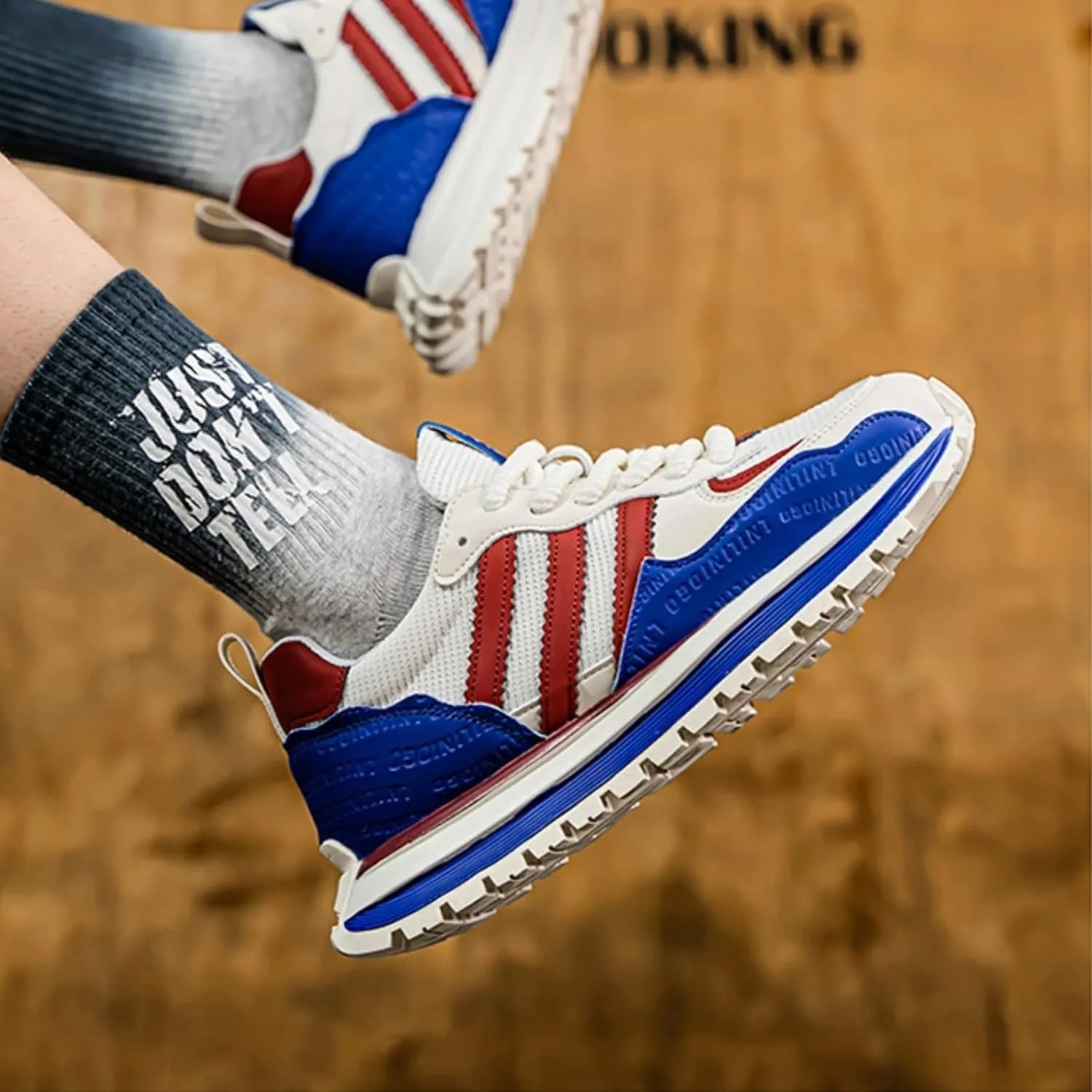 Women’s Retro Jogger Sneakers, Fashion Mesh Suede Trainers, Vintage Street Running Shoes, Iconic Triple Stripe Detailing