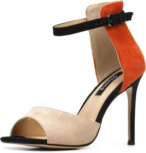 Women's Stiletto High Heel Dress Sandals Party FashionTassel Summer Fine Open Toe Cross Strap Sexy High Heels Sandals Black Apricot