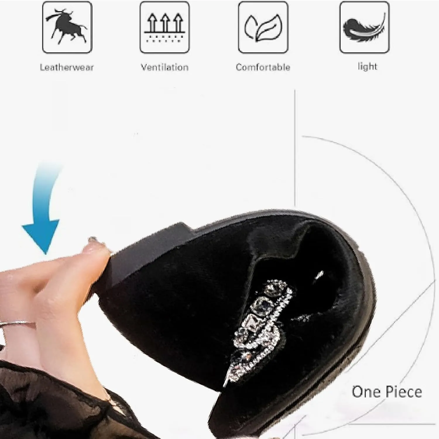 Women's Suede Bow Rhinestones Flats Fashion Shallow Mouth Closed Pointed Toe Comfortable Slip On Soft Sole Dress Low Heel Shoes for Business Party Shoes