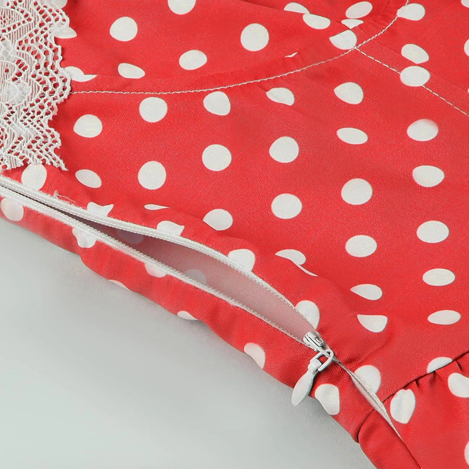 Women’s Vintage Polka Dot Rockabilly Dresses Sexy Halter Neck Retro 50s Cocktail Evening Party Lace Midi Dress