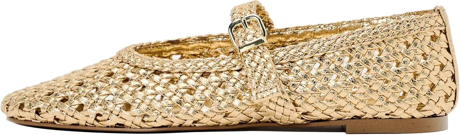Woven Flats for Women Breathable Mesh Ballet Flats with Cute Bows, Dressy Fishnet Shoes with Round Toe for Comfort and Style