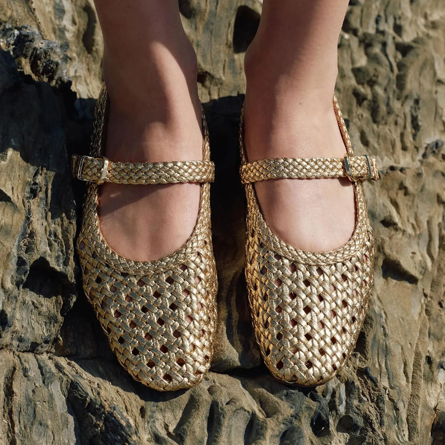 Woven Flats for Women Breathable Mesh Ballet Flats with Cute Bows, Dressy Fishnet Shoes with Round Toe for Comfort and Style