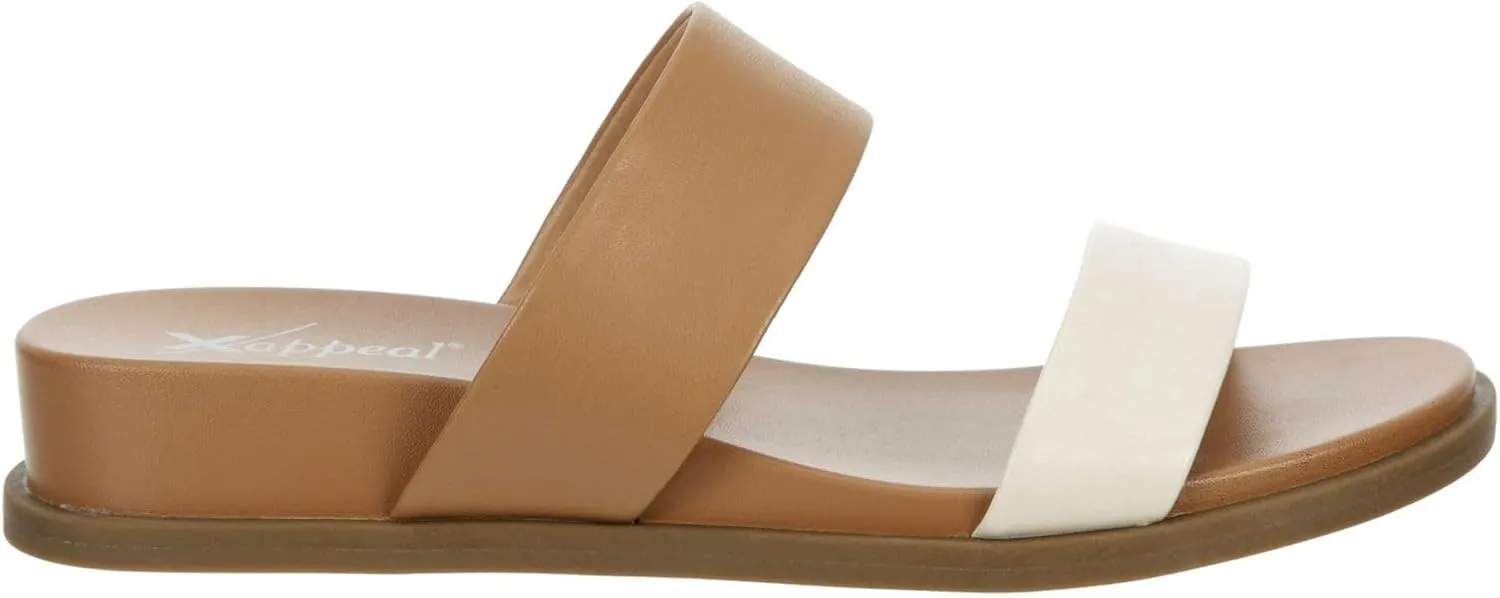 XAPPEAL Edith - Women's Casual Two Strap Slip-On Slide Sandals