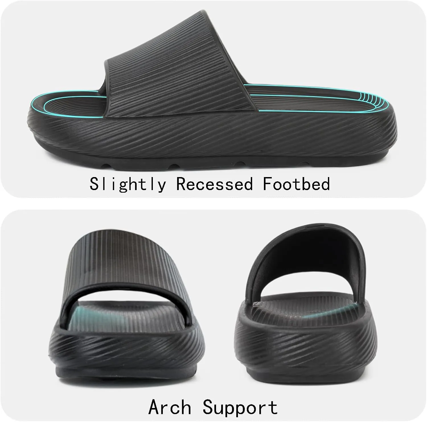 XIXITIAO Pillow Slippers for Women and Men, Soft Summer Cloud Sandals, Non Slip Quick Drying Shower Slides, Cushioned Thick Sole, Comfort Indoor and Outdoor Shoes