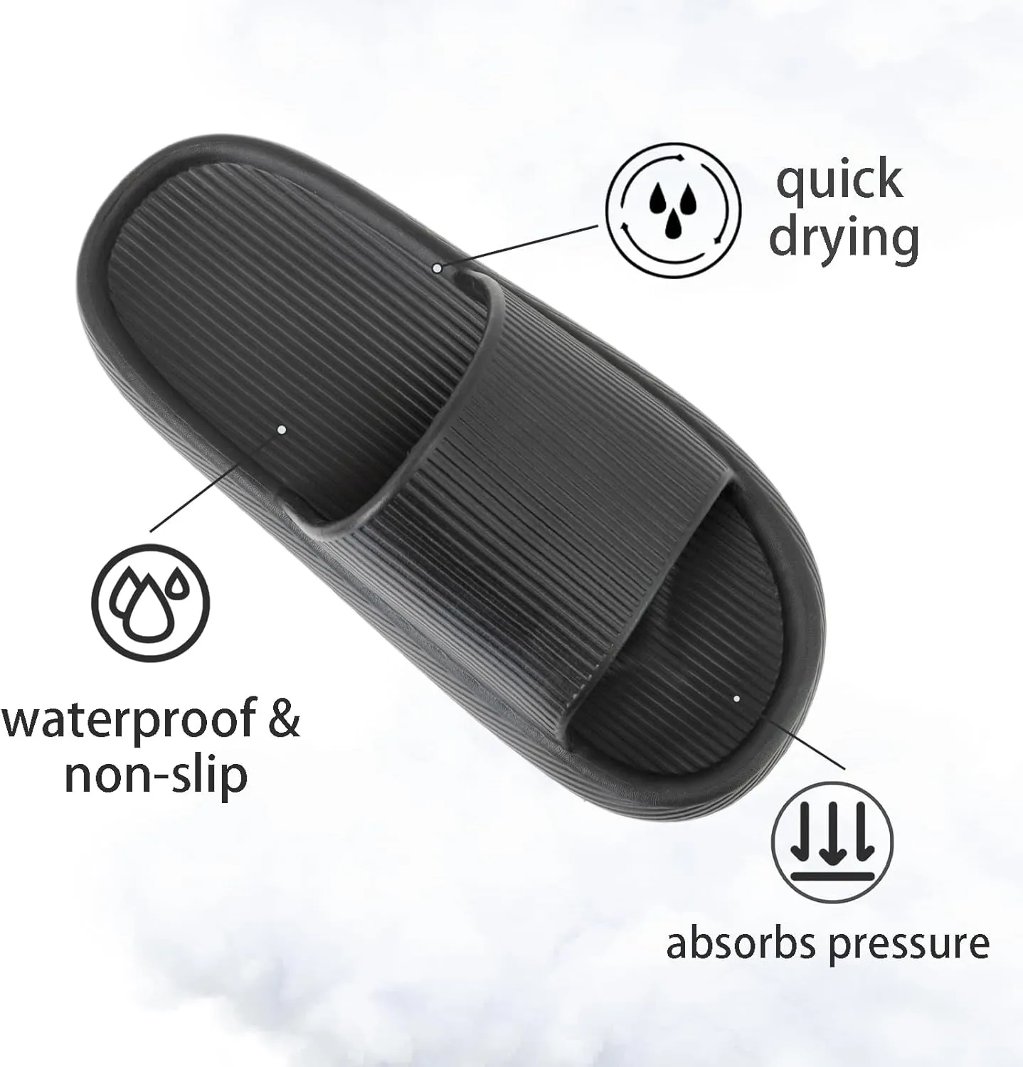 XIXITIAO Pillow Slippers for Women and Men, Soft Summer Cloud Sandals, Non Slip Quick Drying Shower Slides, Cushioned Thick Sole, Comfort Indoor and Outdoor Shoes