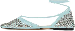 XYD Women Closed Square Toe Studded Flats Sandals Mesh D'Orsay Ankle Strap Slip On Prom Dance Ballroom Dress Shoes