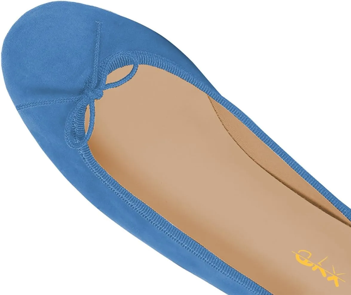 XYD Women Comfort Ballet Flats Round Toe Slip On Casual Daily Walking Shoes with Bows