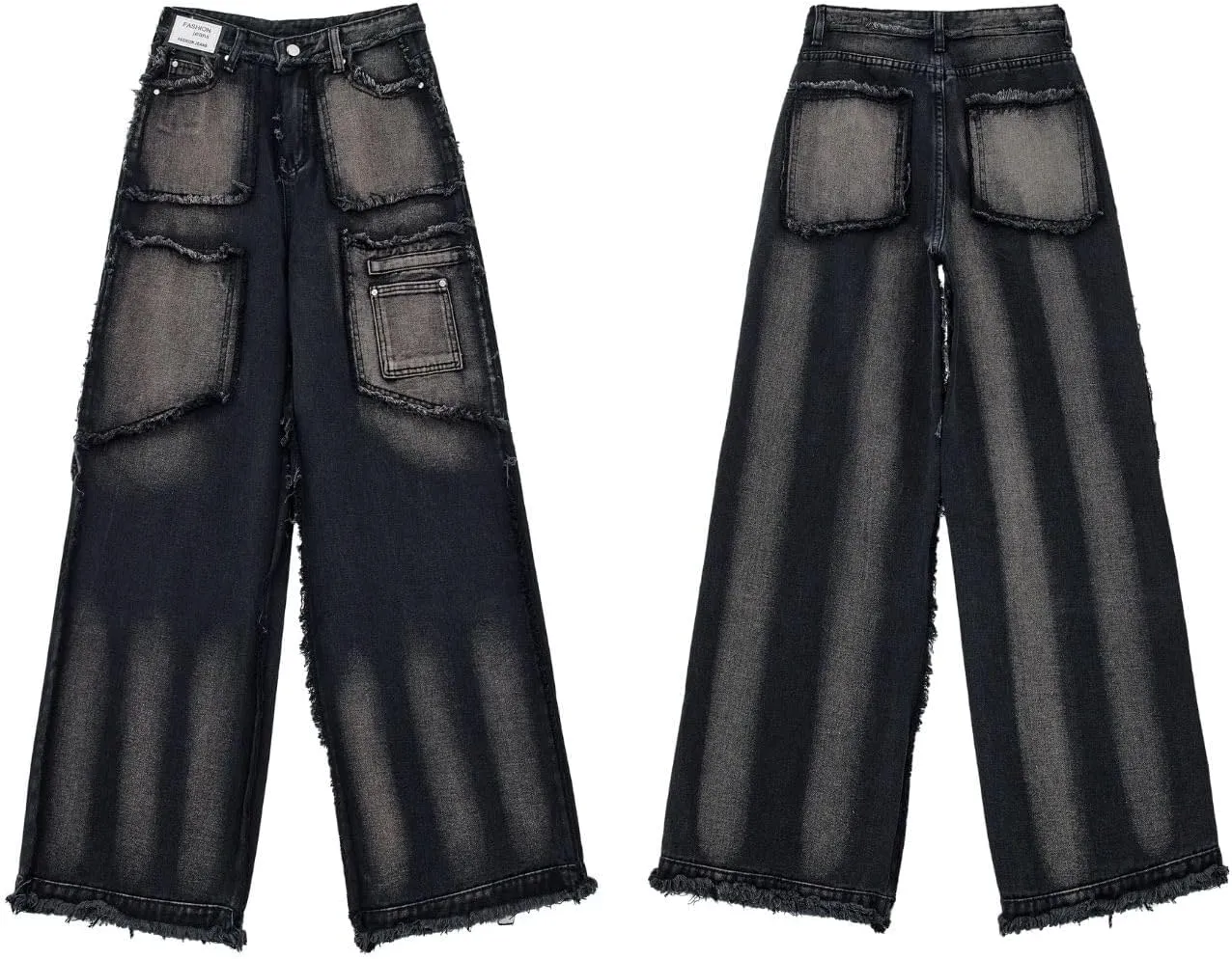 Y2k Baggy Jeans for Women Men Low Rise Straight Leg Denim Pants Vintage Grunge Goth Clothes