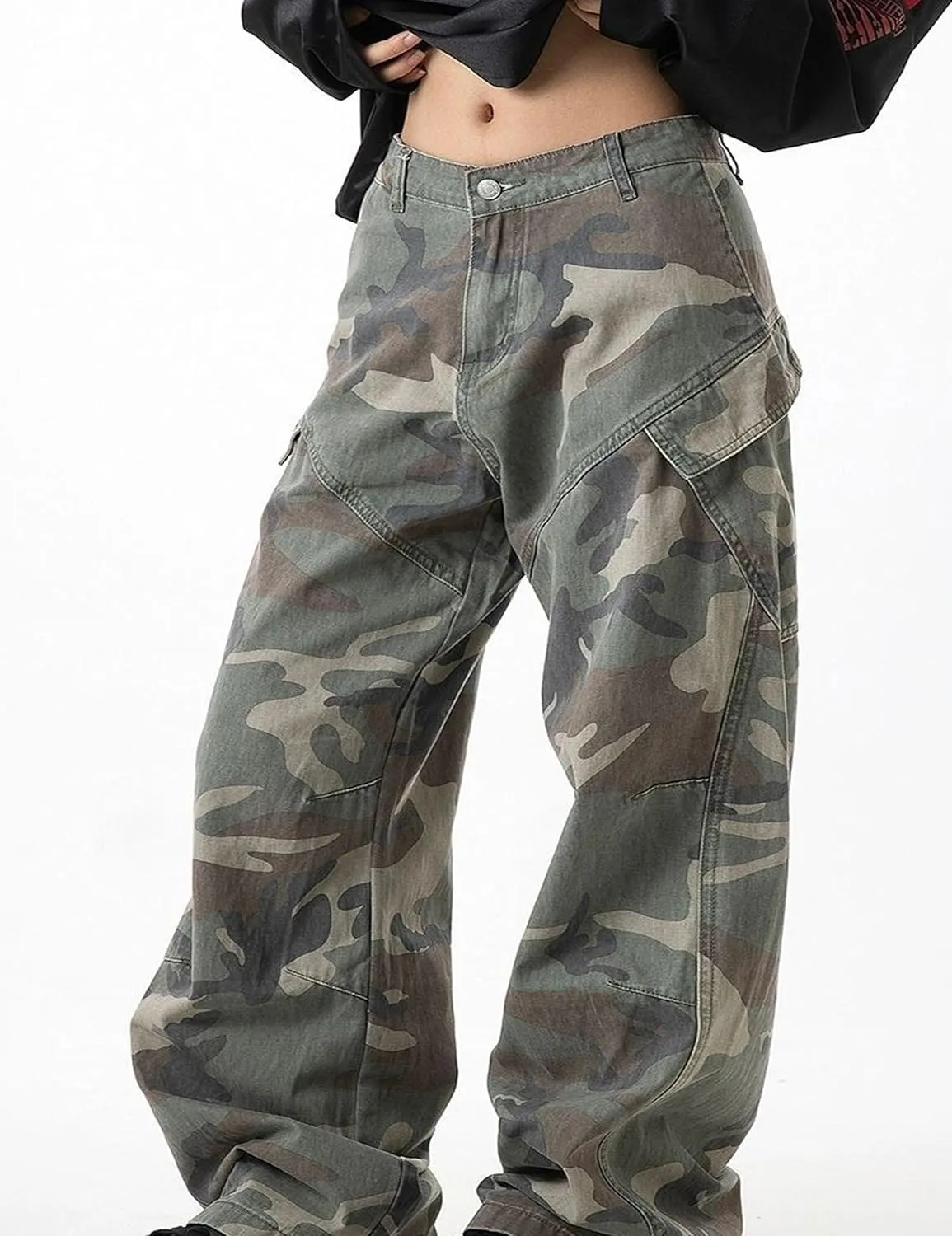 Y2k Camo Pants for Men Baggy Jeans Hip Hop Pants Baggy Joggers Streetwear Grunge Cargo Pants