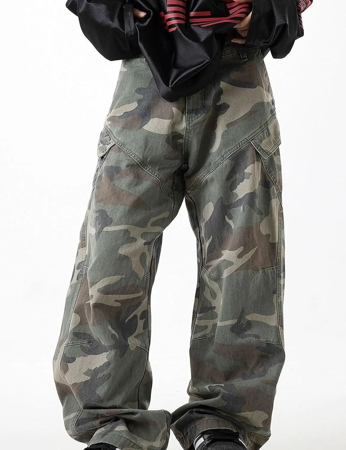Y2k Camo Pants for Men Baggy Jeans Hip Hop Pants Baggy Joggers Streetwear Grunge Cargo Pants
