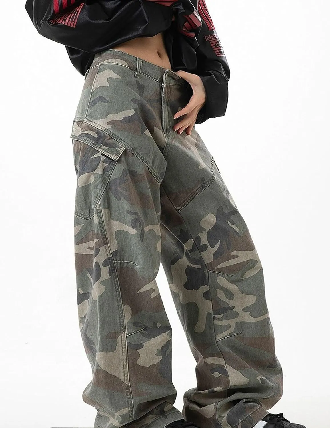 Y2k Camo Pants for Men Baggy Jeans Hip Hop Pants Baggy Joggers Streetwear Grunge Cargo Pants