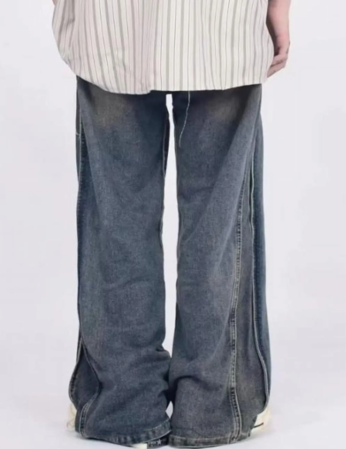 Y2K Hip Hop Street Jeans Gothic Baggy Jeans Vintage High Waist Denim Jeans Wide Leg Skater Pants