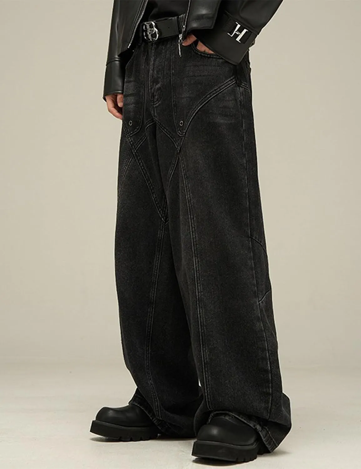Y2k Men Jeans High Waisted Hip Hop Streetwear Jeans Aesthetic Harajuku Denim Pants Loose Baggy Skater Jeans