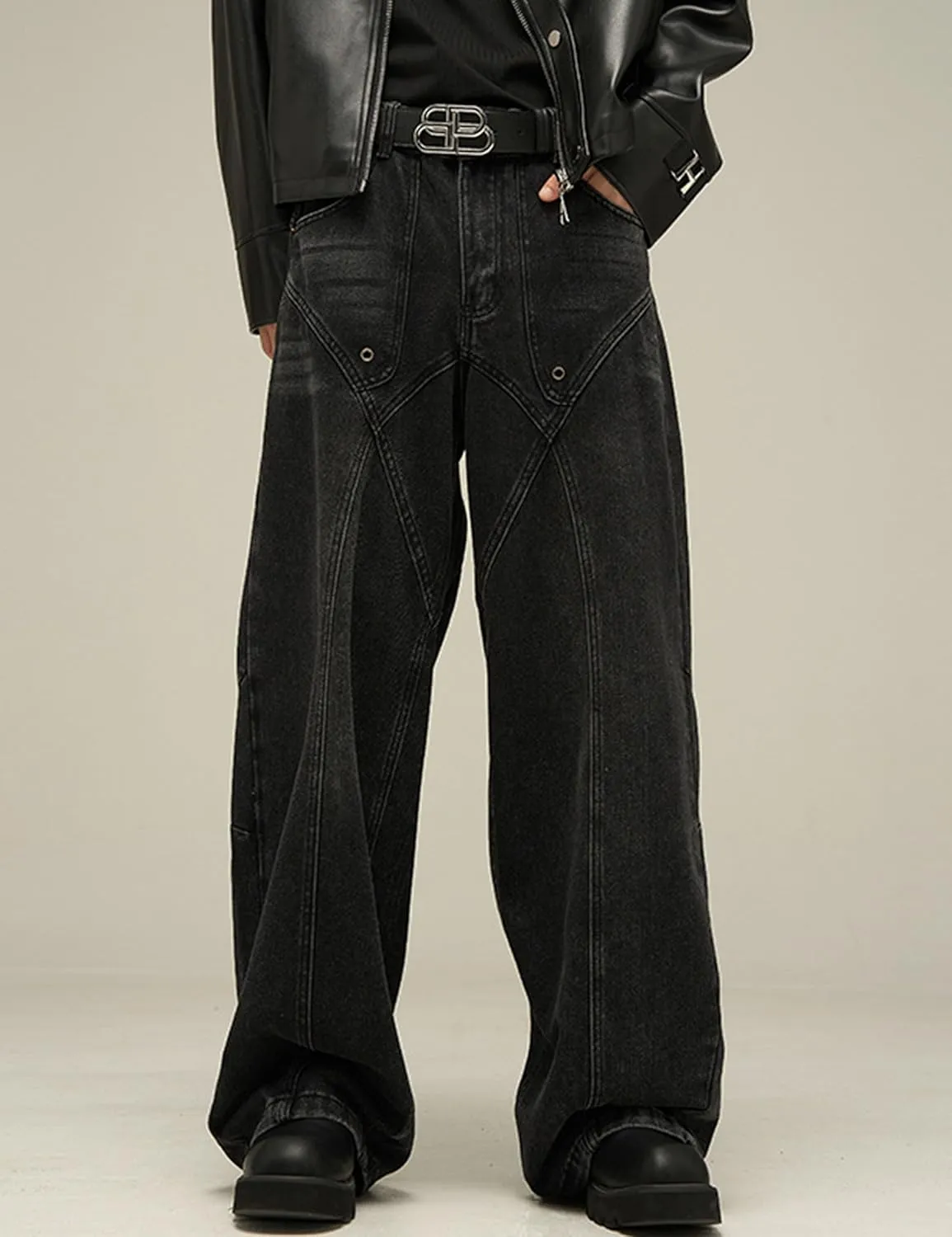 Y2k Men Jeans High Waisted Hip Hop Streetwear Jeans Aesthetic Harajuku Denim Pants Loose Baggy Skater Jeans