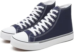 yageyan Men’s High Top Canvas Sneakers Fashion Lace up Walking Shoes Casual Classic