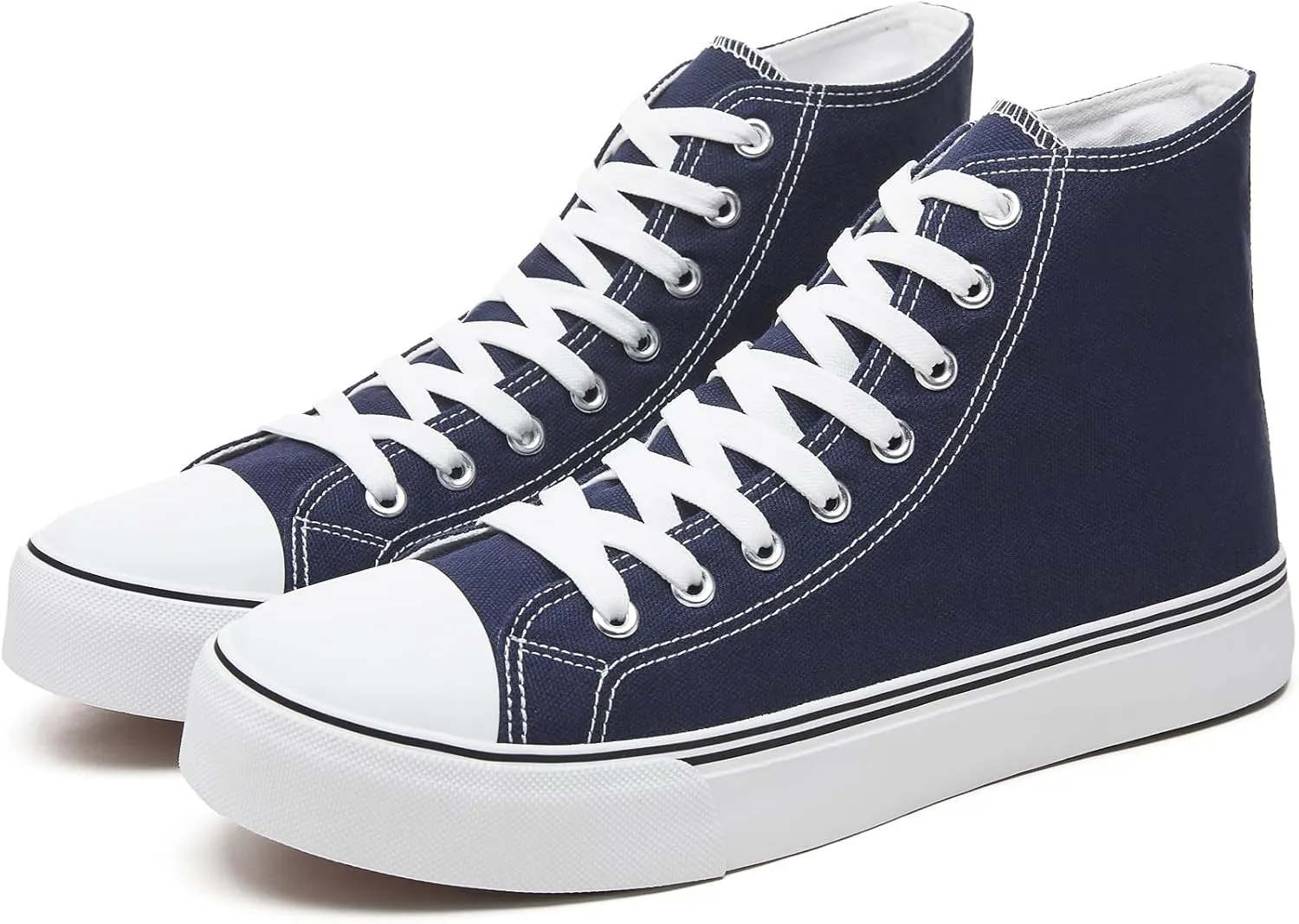 yageyan Men’s High Top Canvas Sneakers Fashion Lace up Walking Shoes Casual Classic