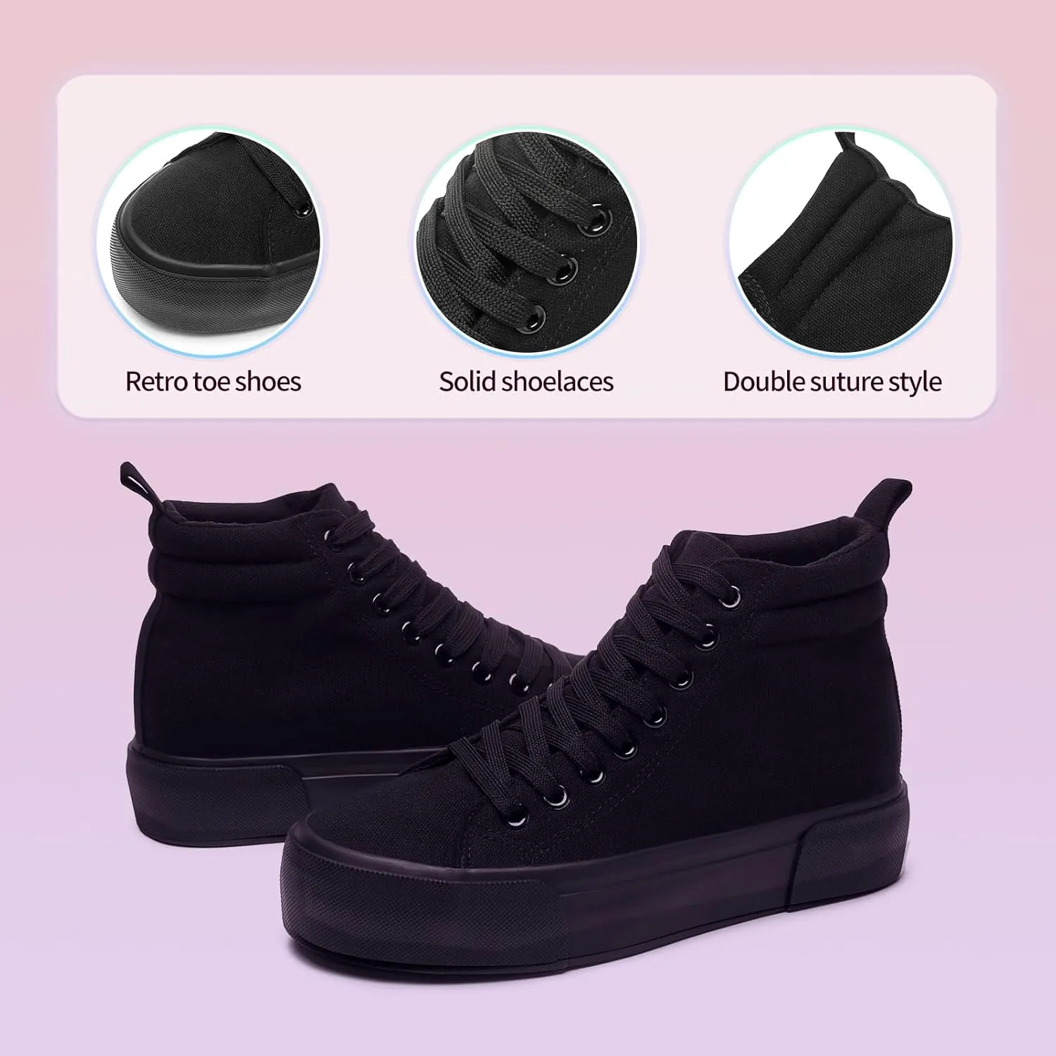 Yageyan Women's High Top Sneakers - White Platform Shoes for Walking & Casual Wear