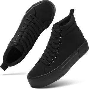 Yageyan Women's High Top Sneakers - White Platform Shoes for Walking & Casual Wear