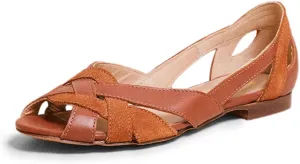 YDN Women Braid Pumps Cutout Sandals Slip On Flats Chunky Low Heels Peep Toe Party Dressy Prom Size 4-16 US