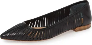 YDN Women Chic Pointed Toe Hollow Out Ballet Flats Caged Low Heel Slip On Comfy Pumps Shoes