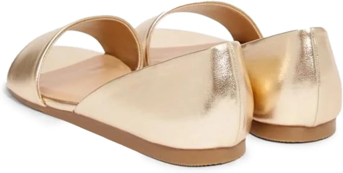 YDN Women Comfortable Open Toe Slip On D'Orsay Flats Low Heels Sandals Shoes Casual Walking Dress Size 4-16 US