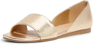 YDN Women Comfortable Open Toe Slip On D'Orsay Flats Low Heels Sandals Shoes Casual Walking Dress Size 4-16 US