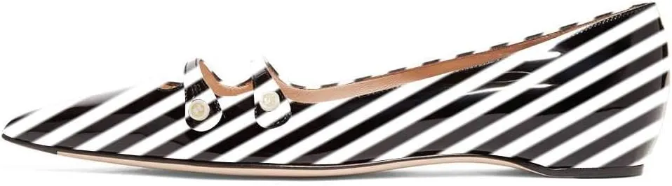 YDN Women Flats Hidden Low Heels Pumps Pointed Toe Slip on Comfort Straps Shoes