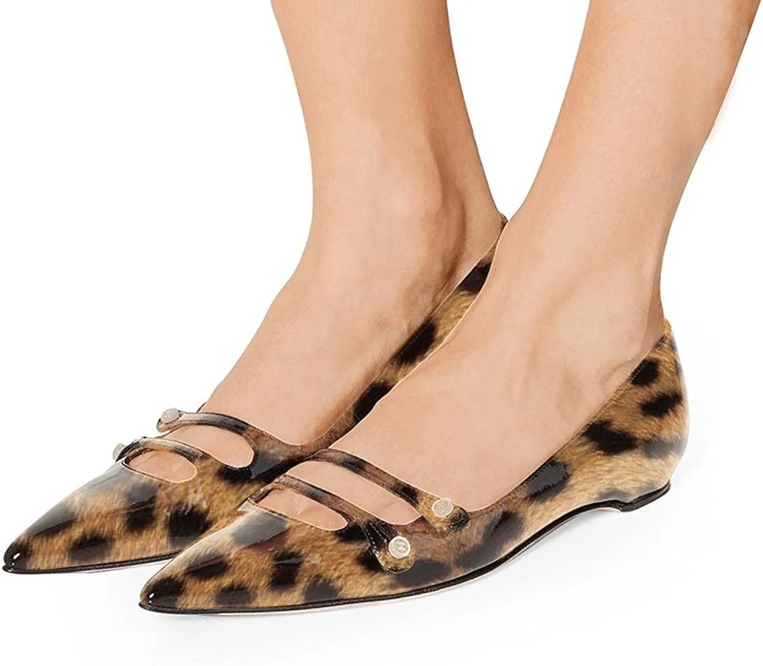 YDN Women Flats Hidden Low Heels Pumps Pointed Toe Slip on Comfort Straps Shoes
