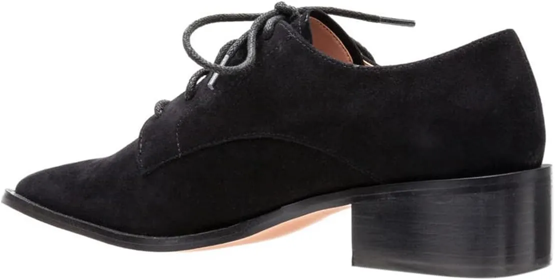 YDN Women's Fashion Closed Toe Lace Up Oxfords Flats Stacked Low Heels Pumps Formal Event Working Shoes Size 4-16 US