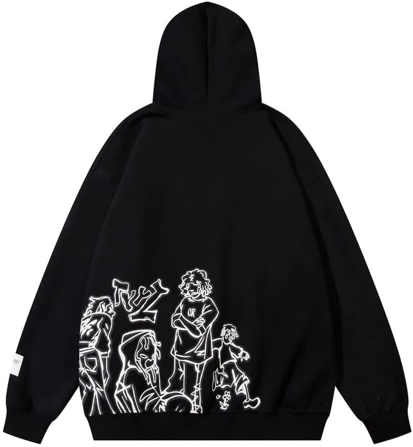 YEOU Men's Fashion Pullover Hoodie Sweatshirt Fleece Y2K Harajuku Hip Hop Streetwear Casual Sweatshirt Hooded