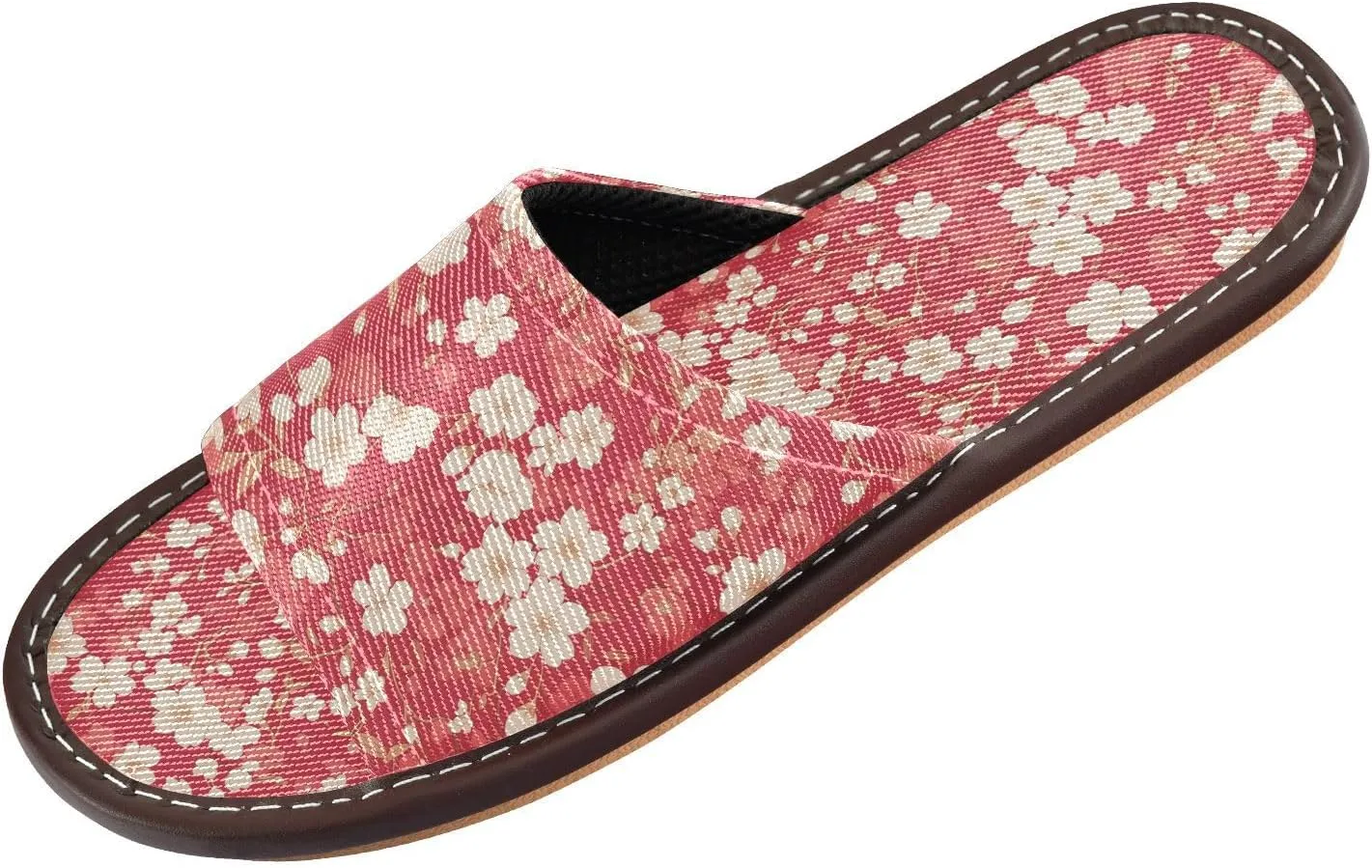 Yuiboo Cherry Blossom Red Mens Fashion Slippers Breathable Non Slip Sandals for Home Hotel Travel