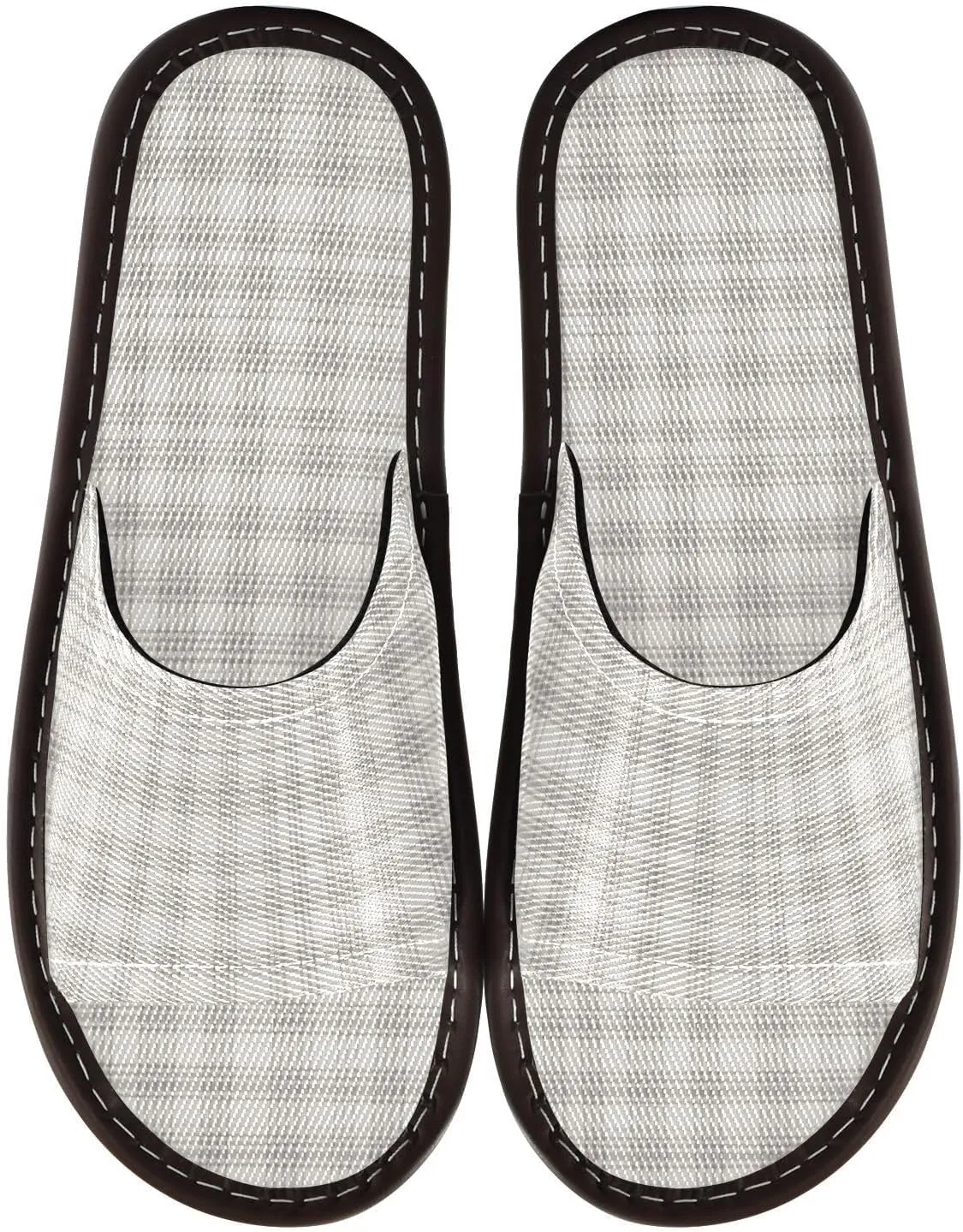 Yuiboo Light Slate Gray Plaid Mens Bathroom Slippers Summer Beach Sandals for Home Home Travel