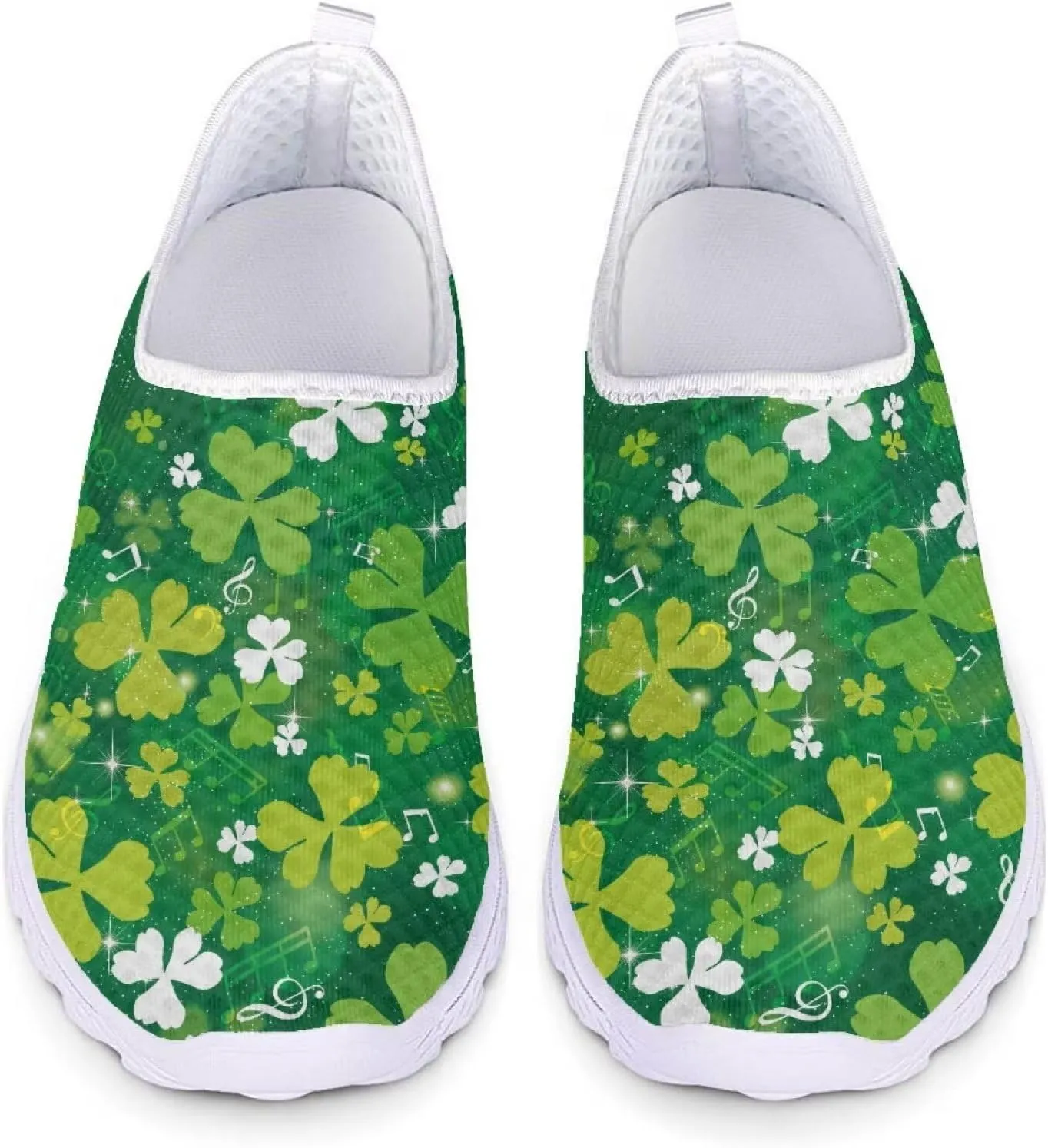 Yzaoxia St Patricks Day Shoes Mesh Slip On Shoes for Women Breathable Sneakers Tennis Running Shoes Athletic Walking Shoes Size 5.5-11.5